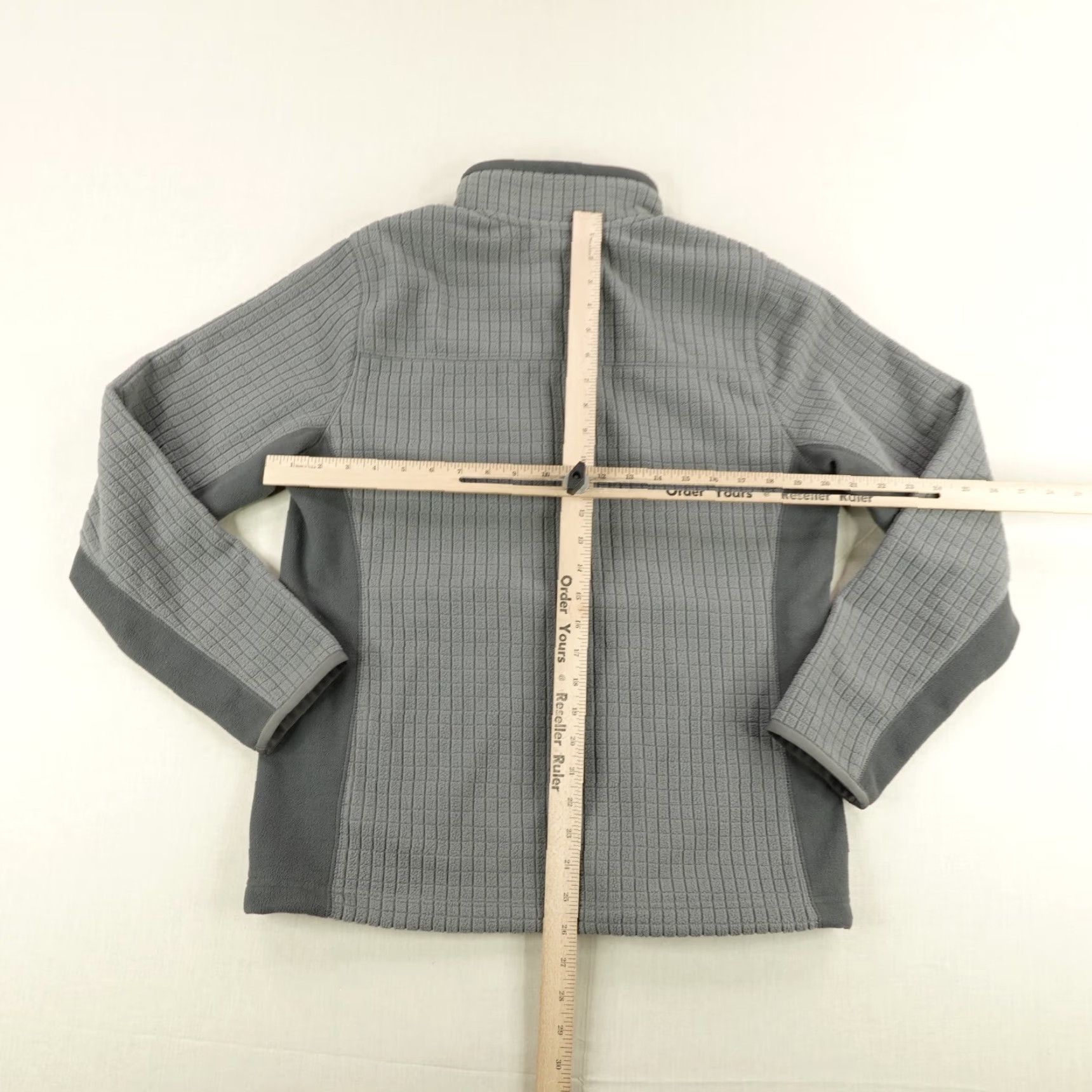Vintage L.L. Bean Jacket Mens Small Gray Grid Fleece 1/Z Zip Pullover Sweater Mock Neck Size US S / EU 44-46 / 1 - 5 Thumbnail