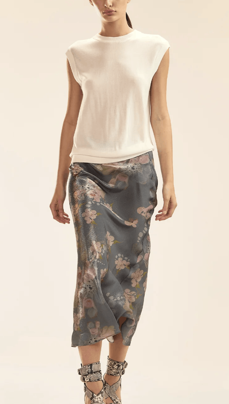 Cynthia Rowley CLAUDE SILK LAMÉ SKIRT Size 25" / US 0 / IT 36 - 1 Thumbnail