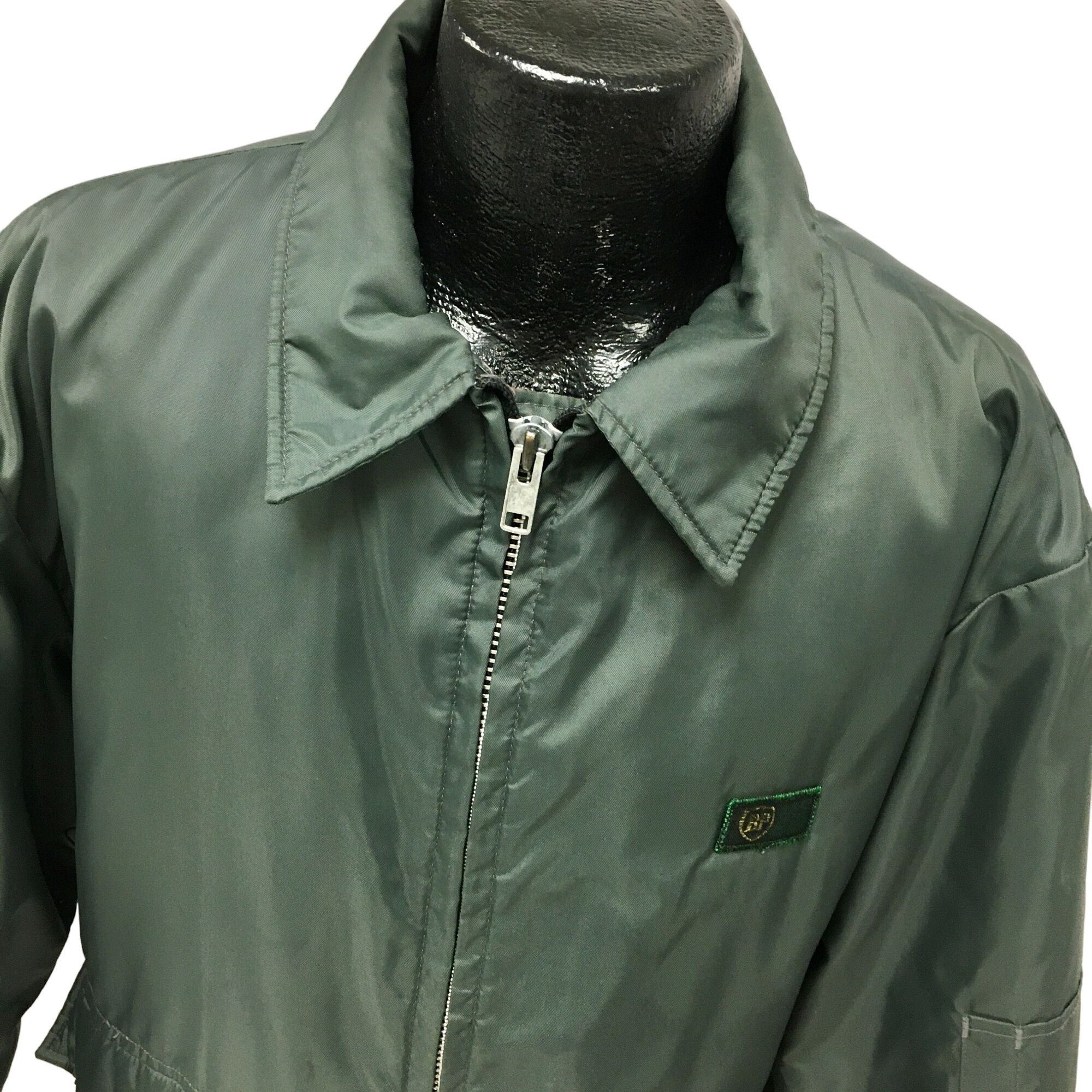 BP. Vtg BP British Petroleum Green Insulated Nylon Shop Jacket Size US XL / EU 56 / 4 - 7 Thumbnail