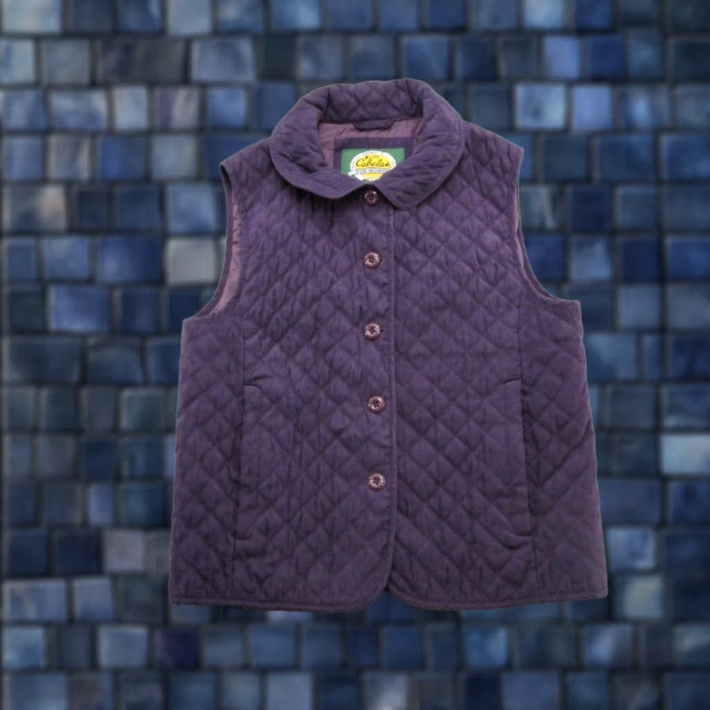 Vintage CABELAS Purple Women’s Quilted Button Up Sleeveless Vest Size M Outdoor Vest Size M / US 6-8 / IT 42-44 - 1 Thumbnail