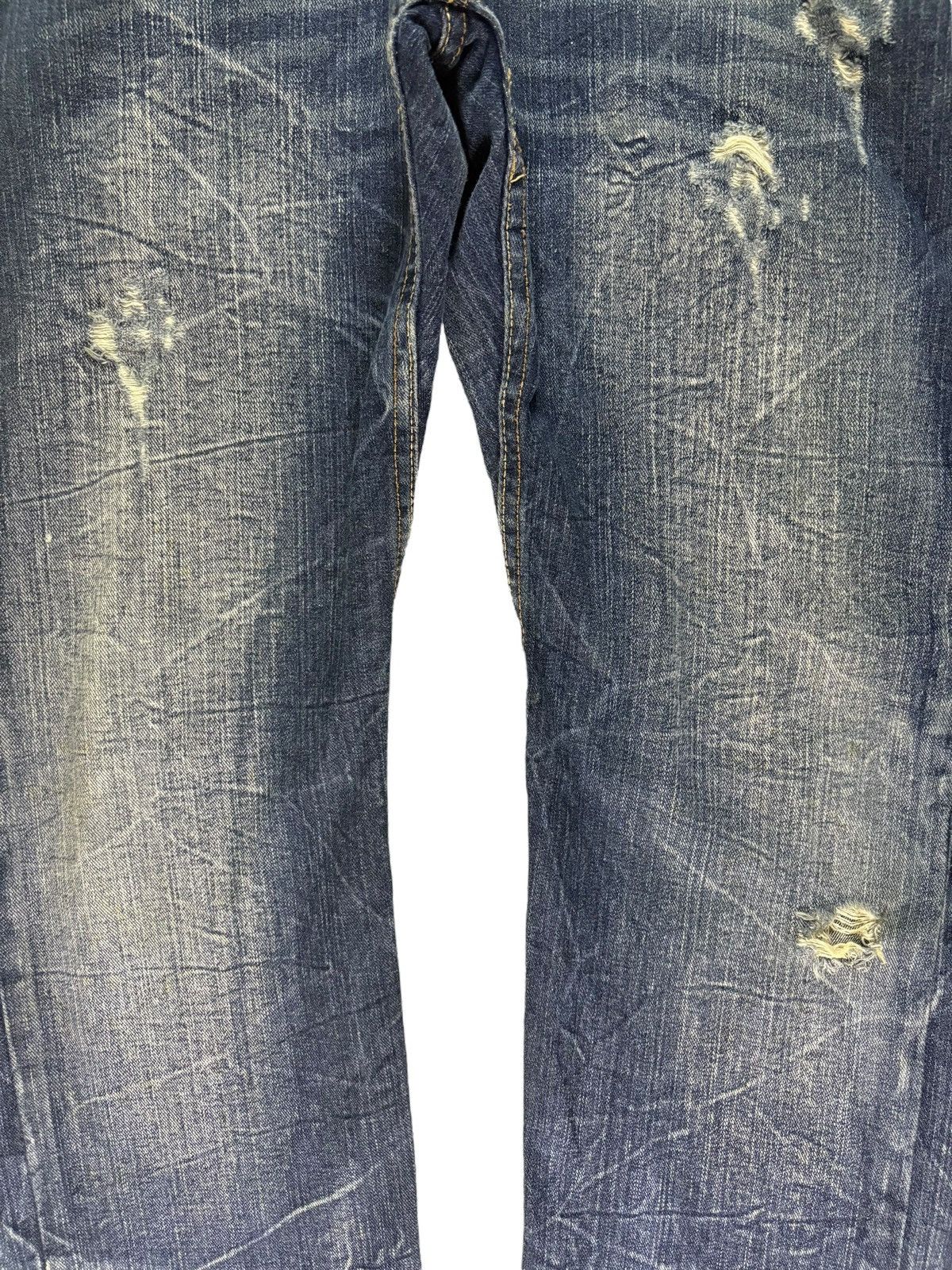 Japanese Brand Vintage Japanese Brand Double Waist Distressed Loose Jeans Size US 31 - 5 Thumbnail