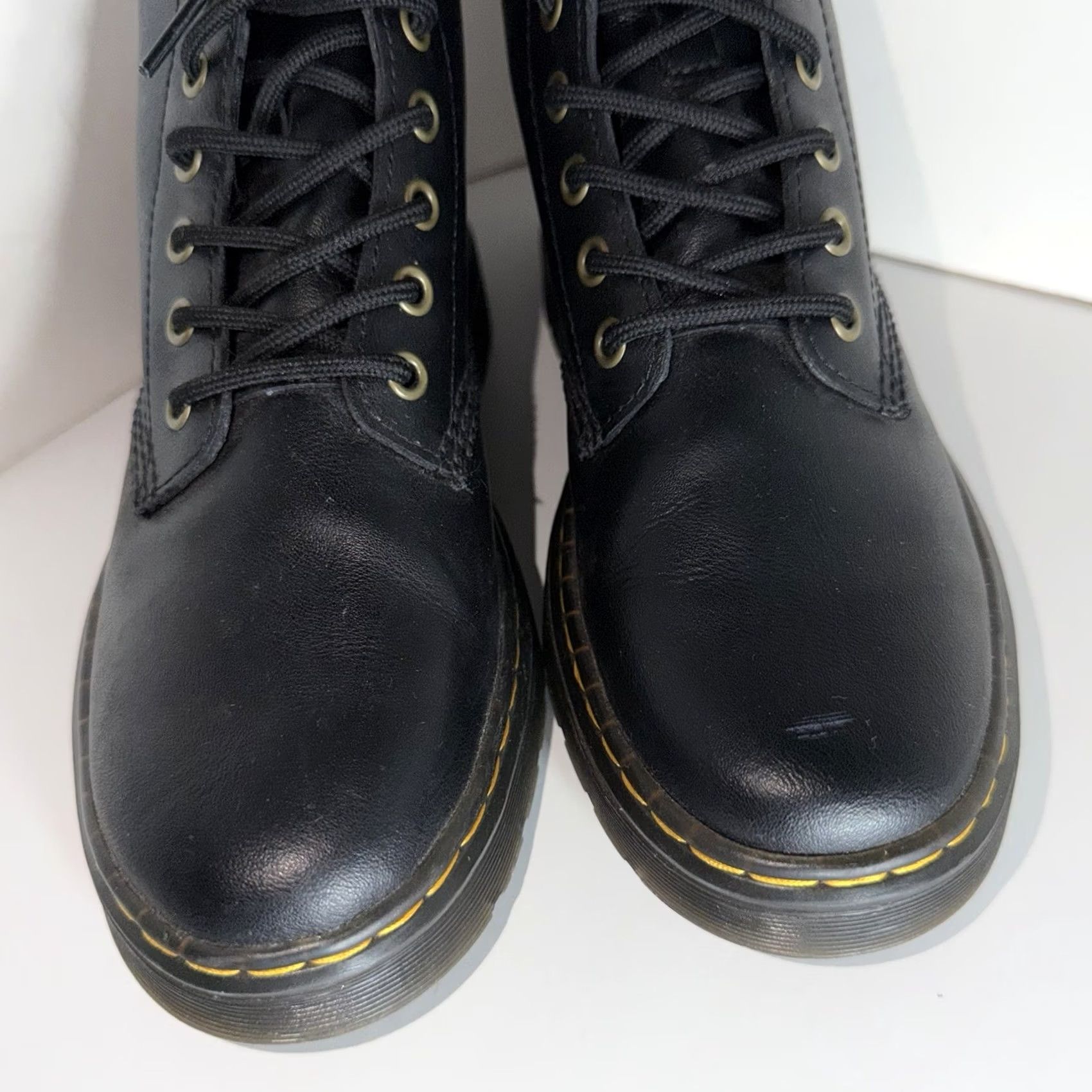 Dr. Martens Dr. Martens Women’s Size 8 Zavala High Top Boot TEAR RIP Punk 90s Leather Black Combat Ankle Lace Up Rubber Sole Menstrual? Size M / US 6-8 / IT 42-44 - 3 Thumbnail