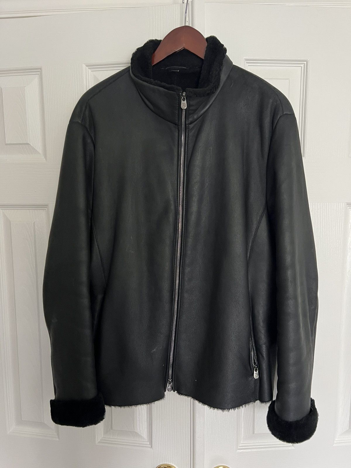 Armani Collezioni Armani Collezioni sheepskin leather jacket Size US XL / EU 56 / 4 - 1 Thumbnail