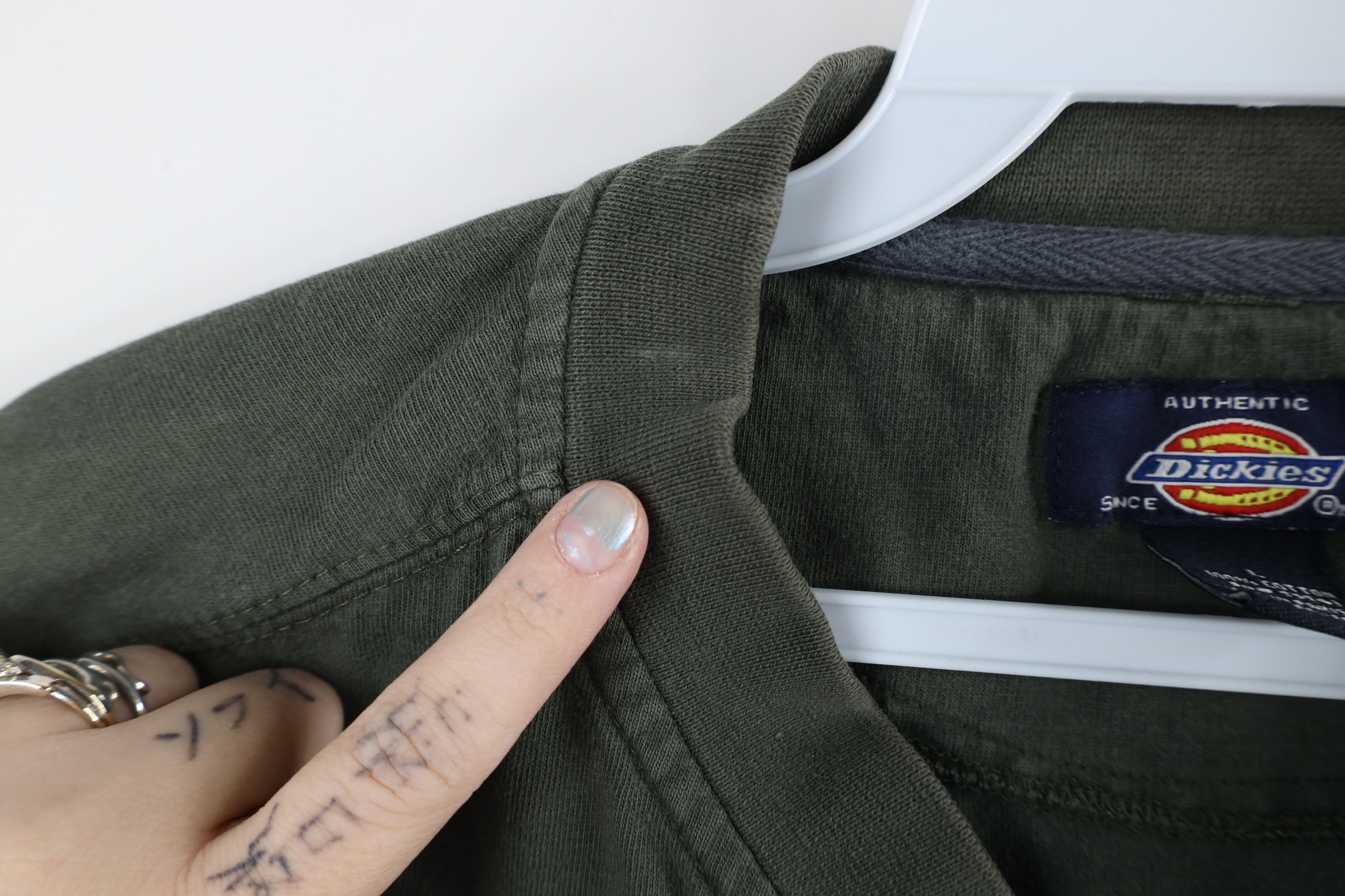 Dickies × Vintage Vintage Dickies Blank Short Sleeve Henley T-Shirt Green Size US L / EU 52-54 / 3 - 7 Thumbnail
