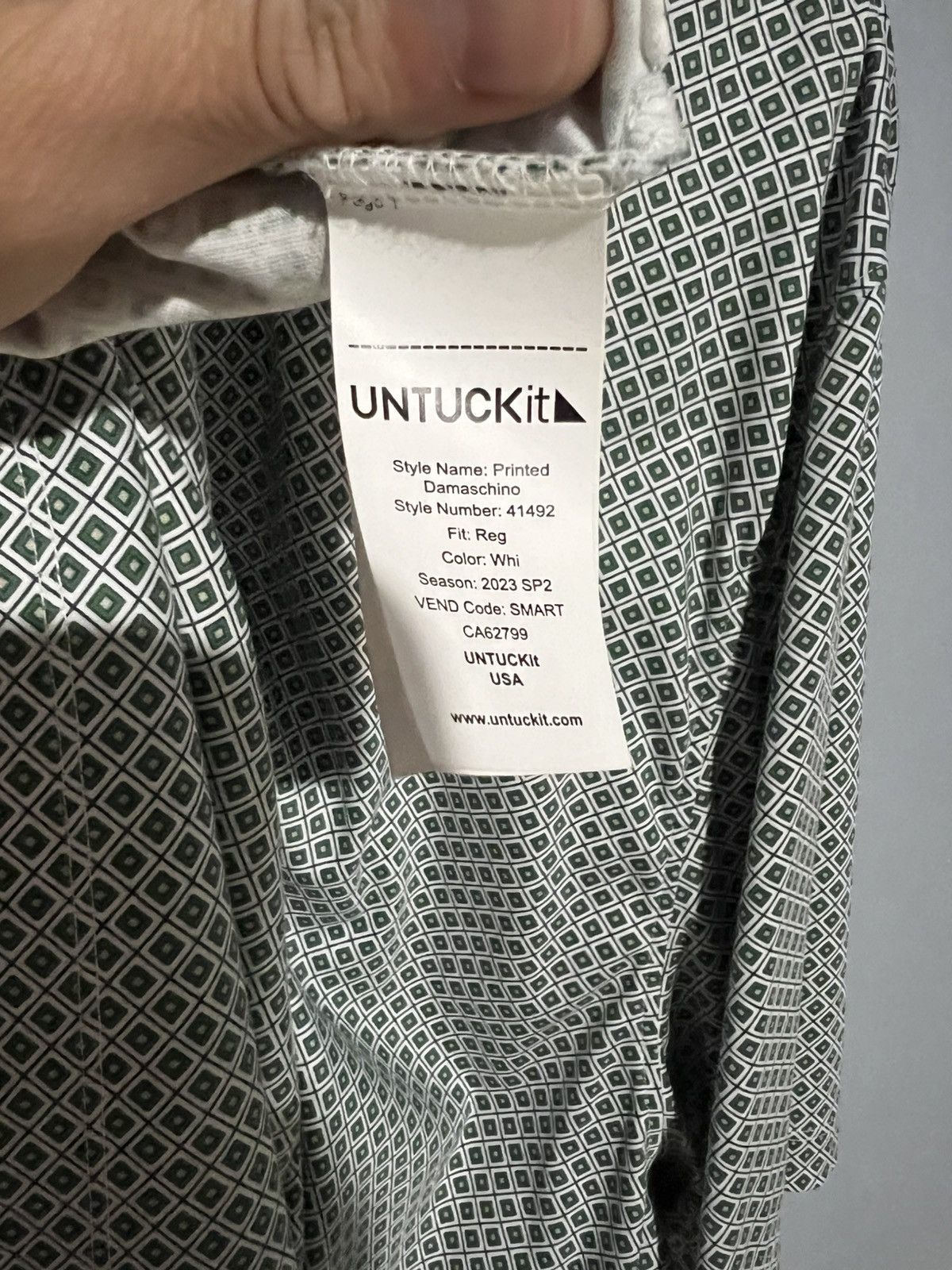 UNTUCKit Untuckit Green Geometric Polo Printed Damaschino Golf Sz 3XL Size US XXL / EU 58 / 5 - 7 Thumbnail