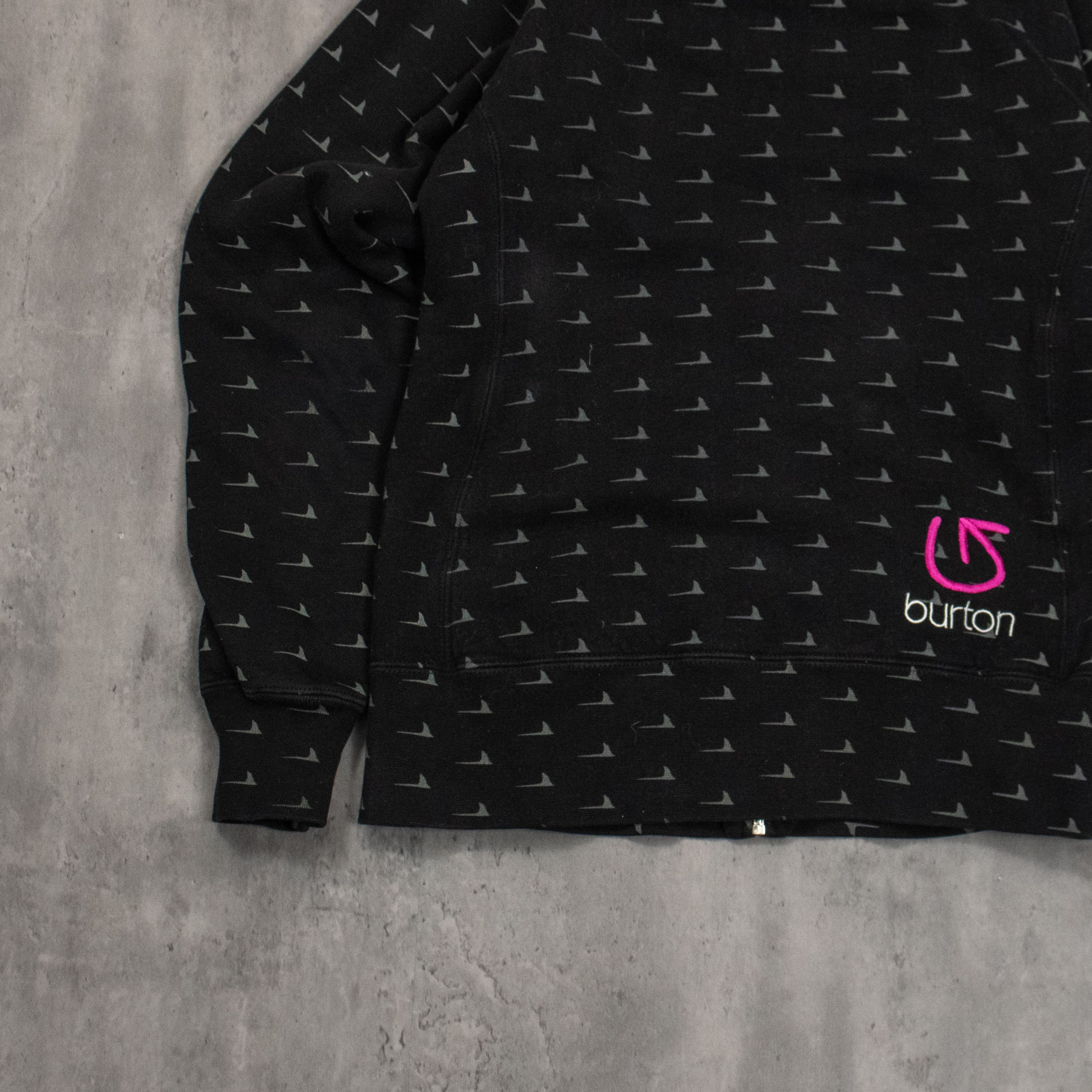 Burton Y2K 2000's 00's Burton AOP Black Sherpa Line Black Hoodie Size US XS / EU 42 / 0 - 8 Thumbnail