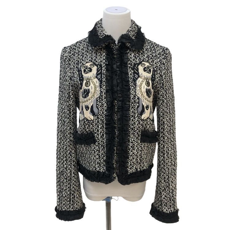Gucci Gucci Embroidered Tweed Jacket Size 42 Size M / US 6-8 / IT 42-44 - 1 Thumbnail