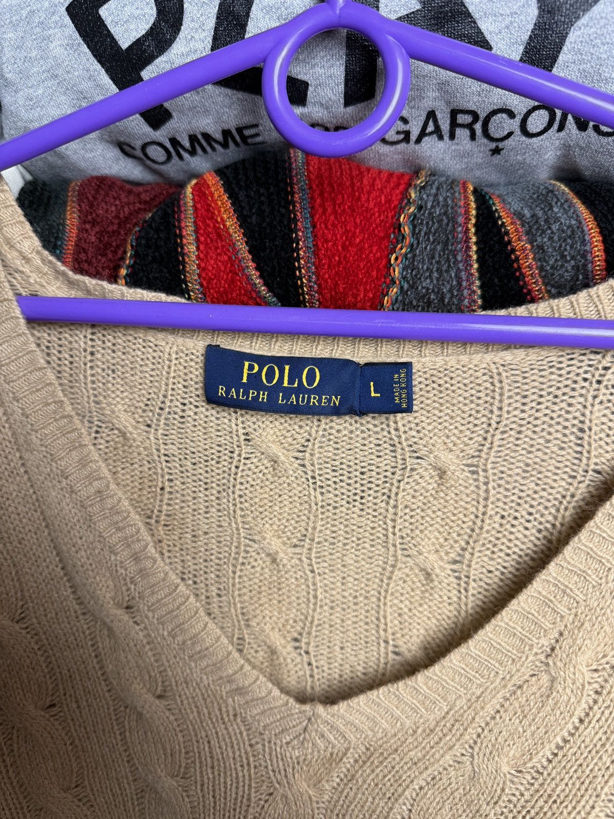 Polo Ralph Lauren Polo Ralph Lauren V Neck Cable Knit Sweater Size US L / EU 52-54 / 3 - 8 Thumbnail