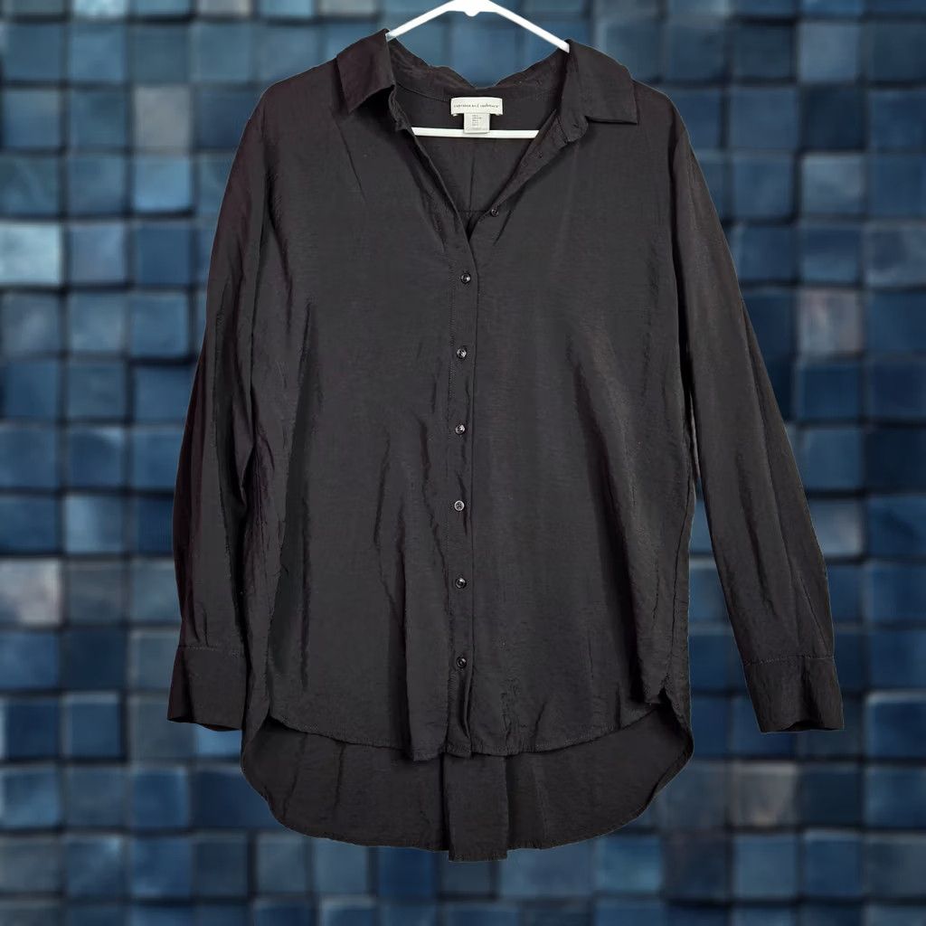 Vintage Cupcakes and Cashmere Blouse Shirt Women's Button Up Long Sleeve Size L Black Cotton Blend Regular- fit Casual 2XL? Size XXL / US 16-18 / IT 52-54 - 1 Thumbnail