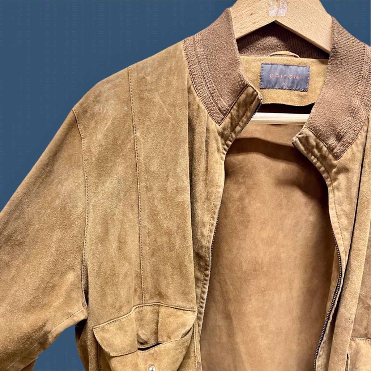 Grifoni Grifoni Men’s Suede Jacket | Size 52 (L/XL) | Made in Italy Size US L / EU 52-54 / 3 - 2 Thumbnail