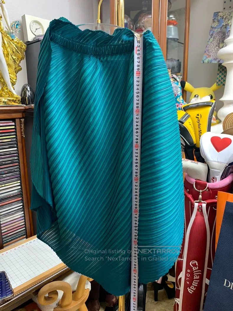 Issey Miyake Issey Miyake size:3 Irregular Dark Green Midi Skirt Size 22" - 6 Thumbnail