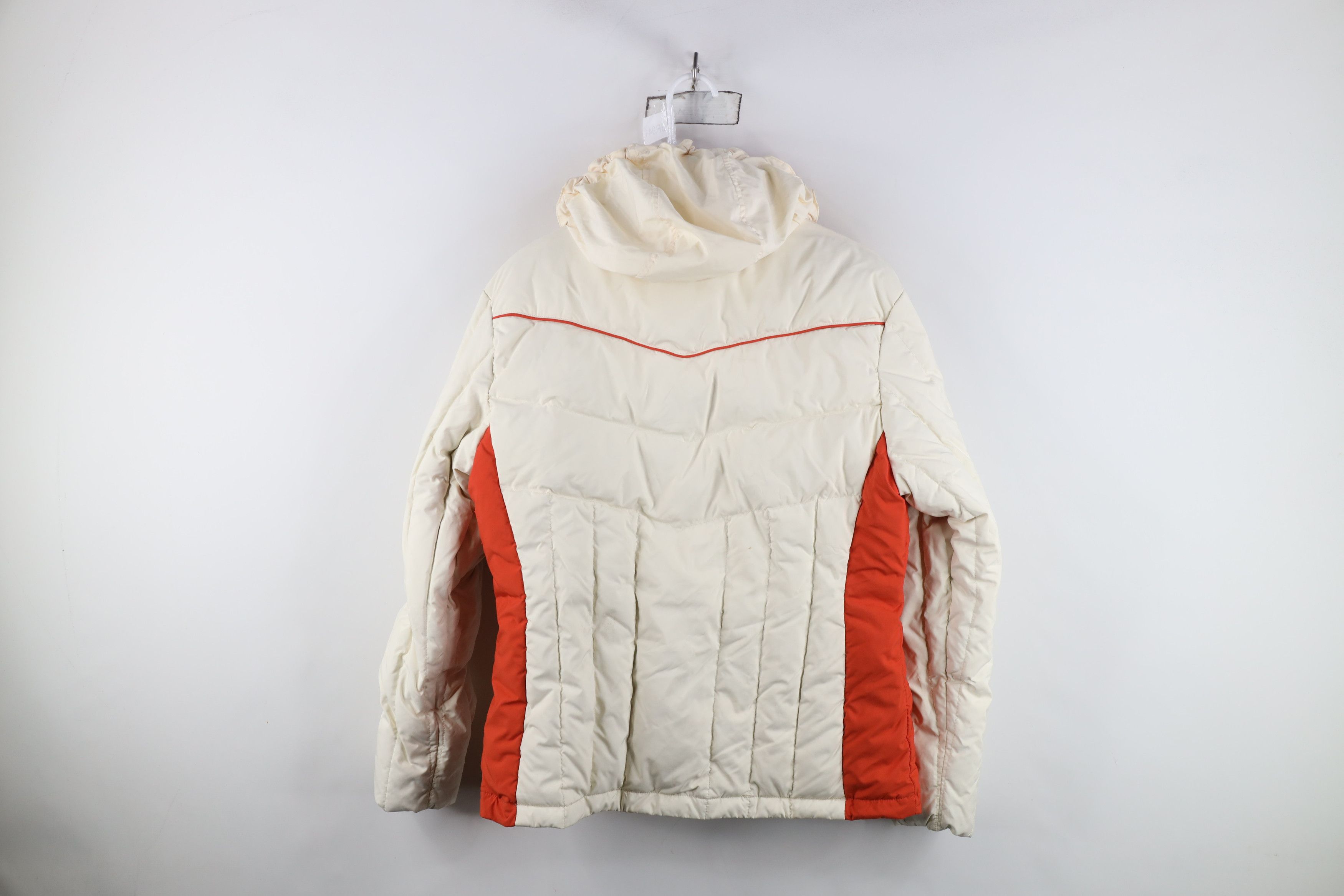 L.L. Bean Vintage LL Bean Block Duck Down Hooded Puffer Jacket Cream Size M / US 6-8 / IT 42-44 - 15 Thumbnail