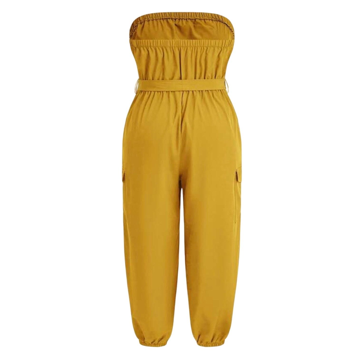 Shein Strapless Jumpsuit with Pockets in Yellow, Size 2XL Size 38" / US 16 / IT 52 - 2 Thumbnail