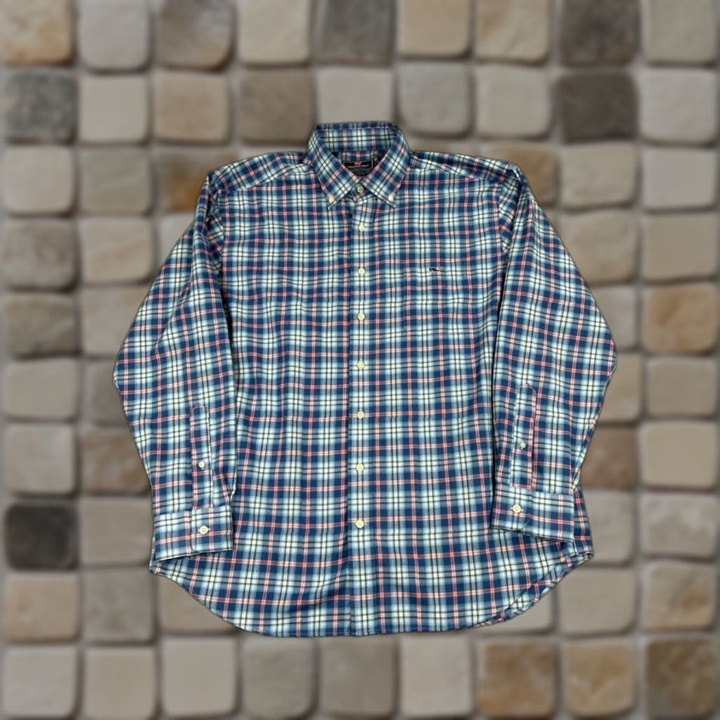 Vineyard Vines Vineyard Vines Tucker Shirt Mens XL Blue Plaid Button Up Size US XL / EU 56 / 4 - 1 Thumbnail