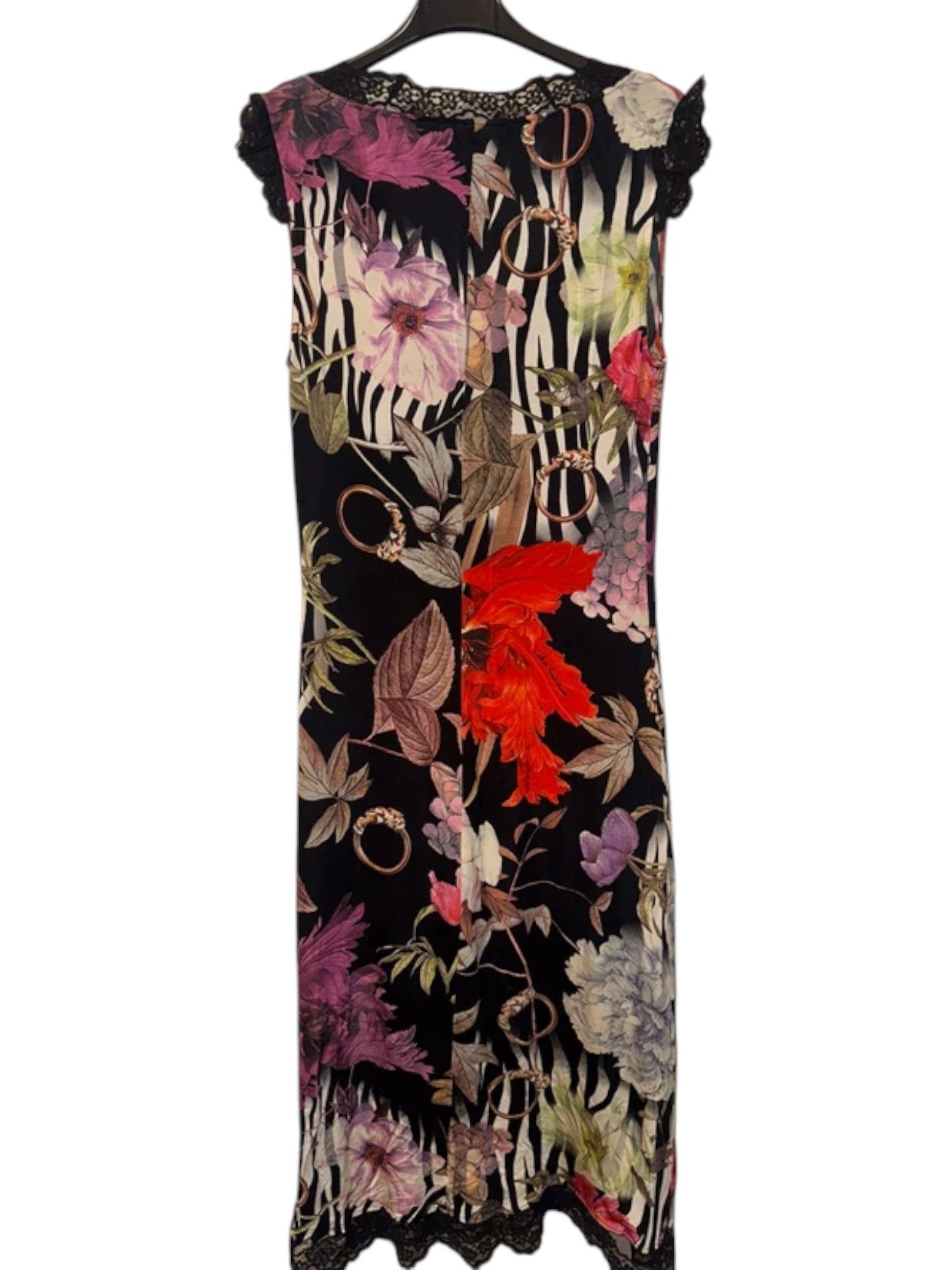 Class Roberto Cavalli Lace-Trim Floral Slip Dress c.2010s