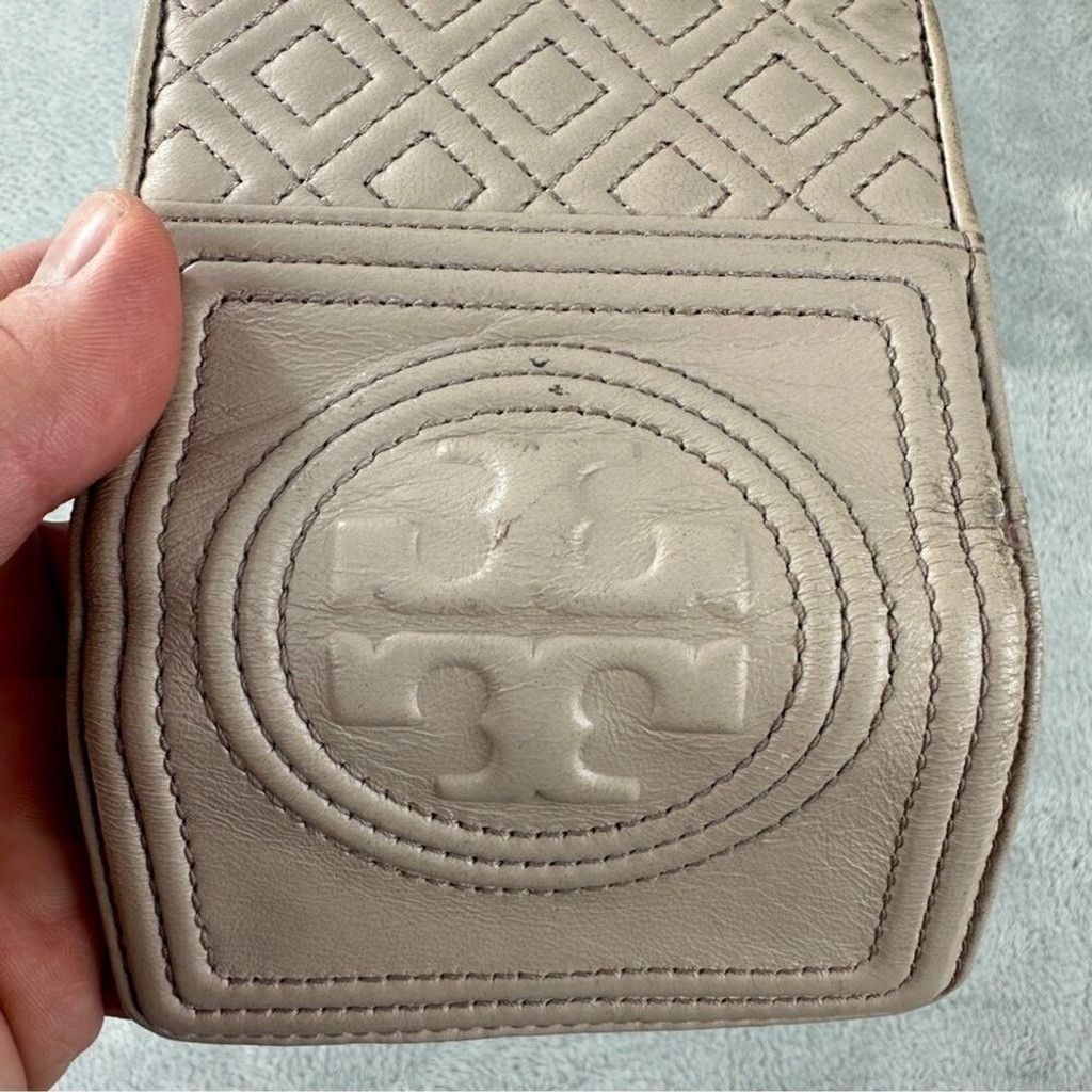 Tory Burch Tory Burch Mini Flap Wallet Leather Bedrock Cream Size ONE SIZE - 8 Thumbnail