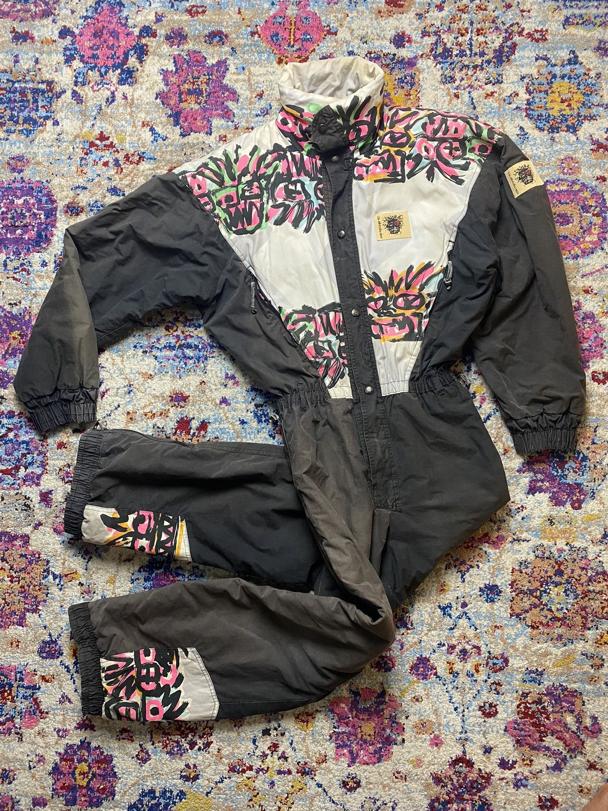Quiksilver × Vintage VINTAGE QUIKSILVER CLASSIC FACE TRIBE SKI JUMPSUIT Size US 30 / EU 46 - 1 Thumbnail