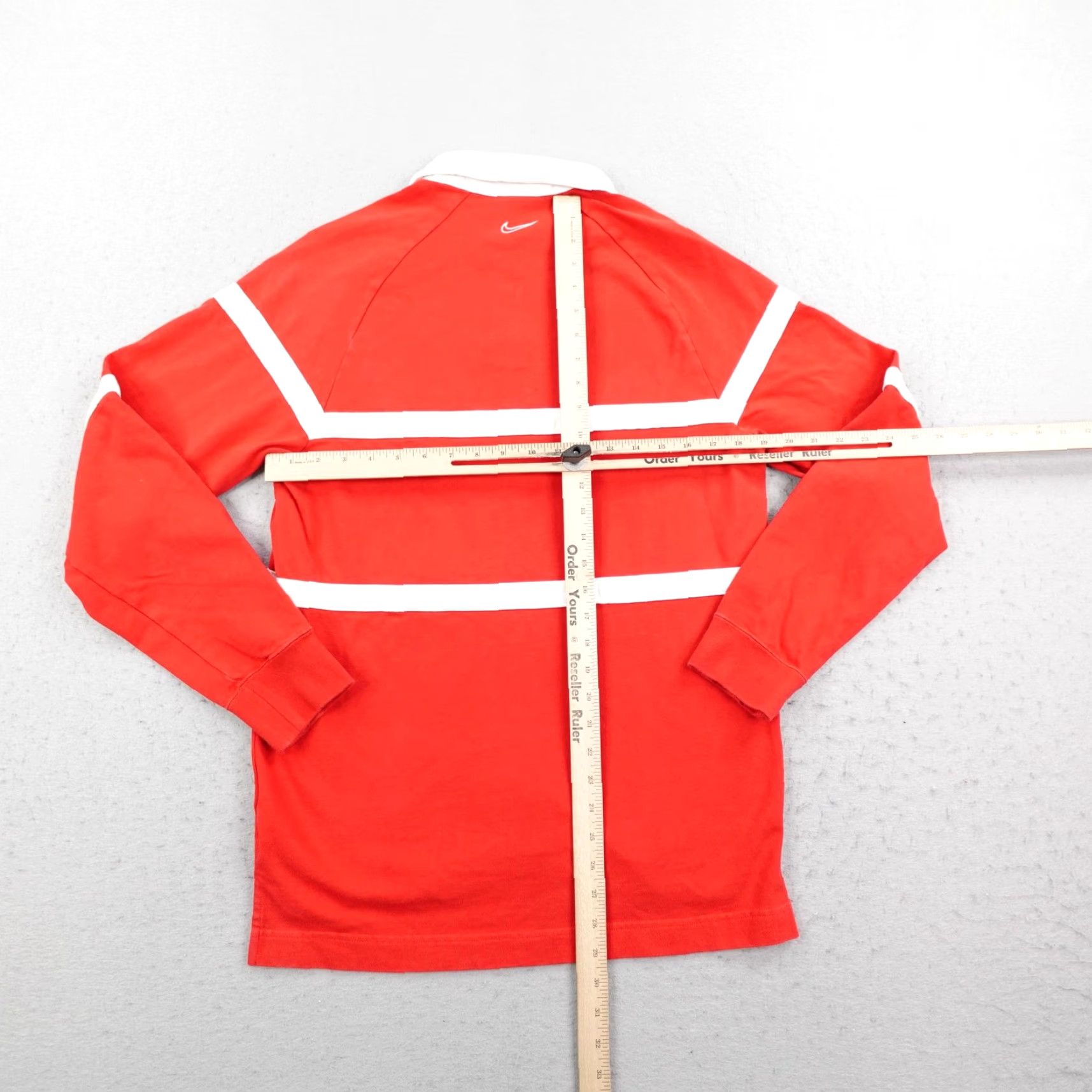 Nike Nike Rugby Shirt Mens M Red White Swoosh Long Sleeve Polo Size US M / EU 48-50 / 2 - 6 Thumbnail