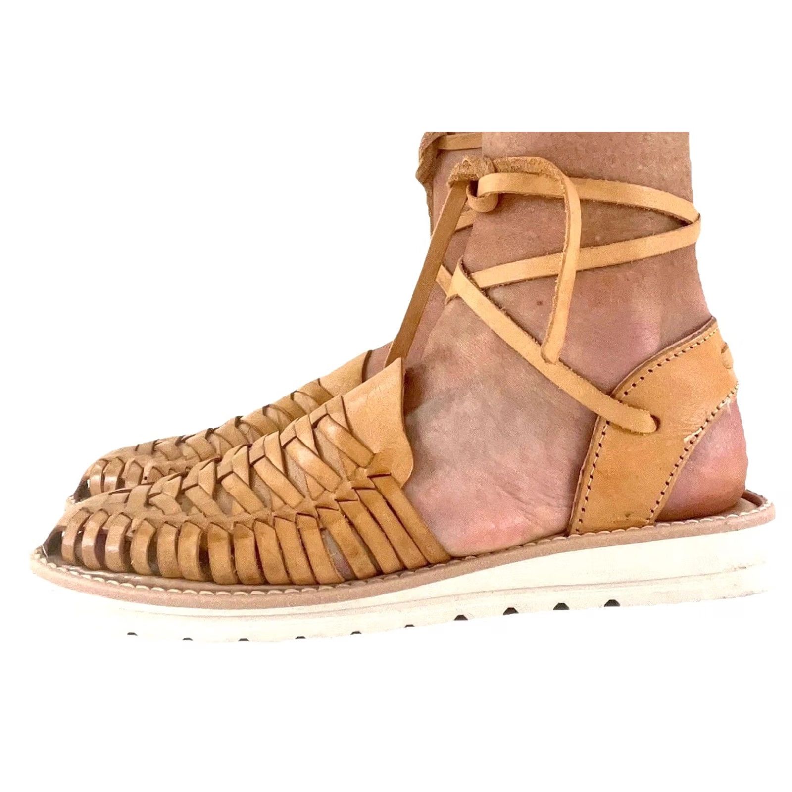 Vintage Avana Calzado Artesanal 100% Leather Ankle Strap Tie Huarache Sandal Women 9/40 Brown Leather Sandal Women 9/40 Avana Calzado Artesanal Size US 9 / IT 39 - 2 Thumbnail