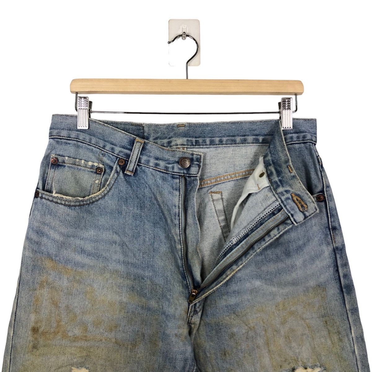 Japanese Brand 🔥90’s Vintage Distressed Denim GL Heart Japan Sugar Cane Size US 32 / EU 48 - 12 Thumbnail