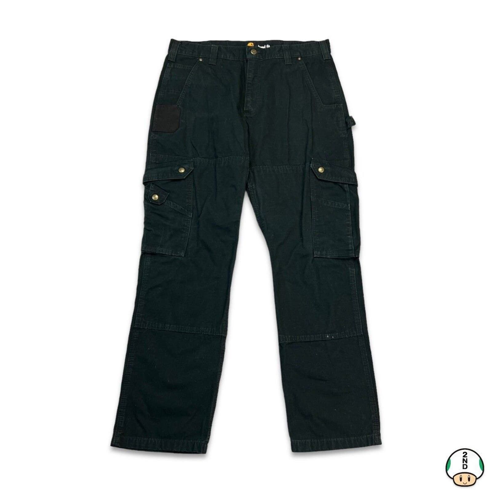 image of Y2K Carhartt Double Knee Relaxed Fit Pants 36X32 in Black, Men's