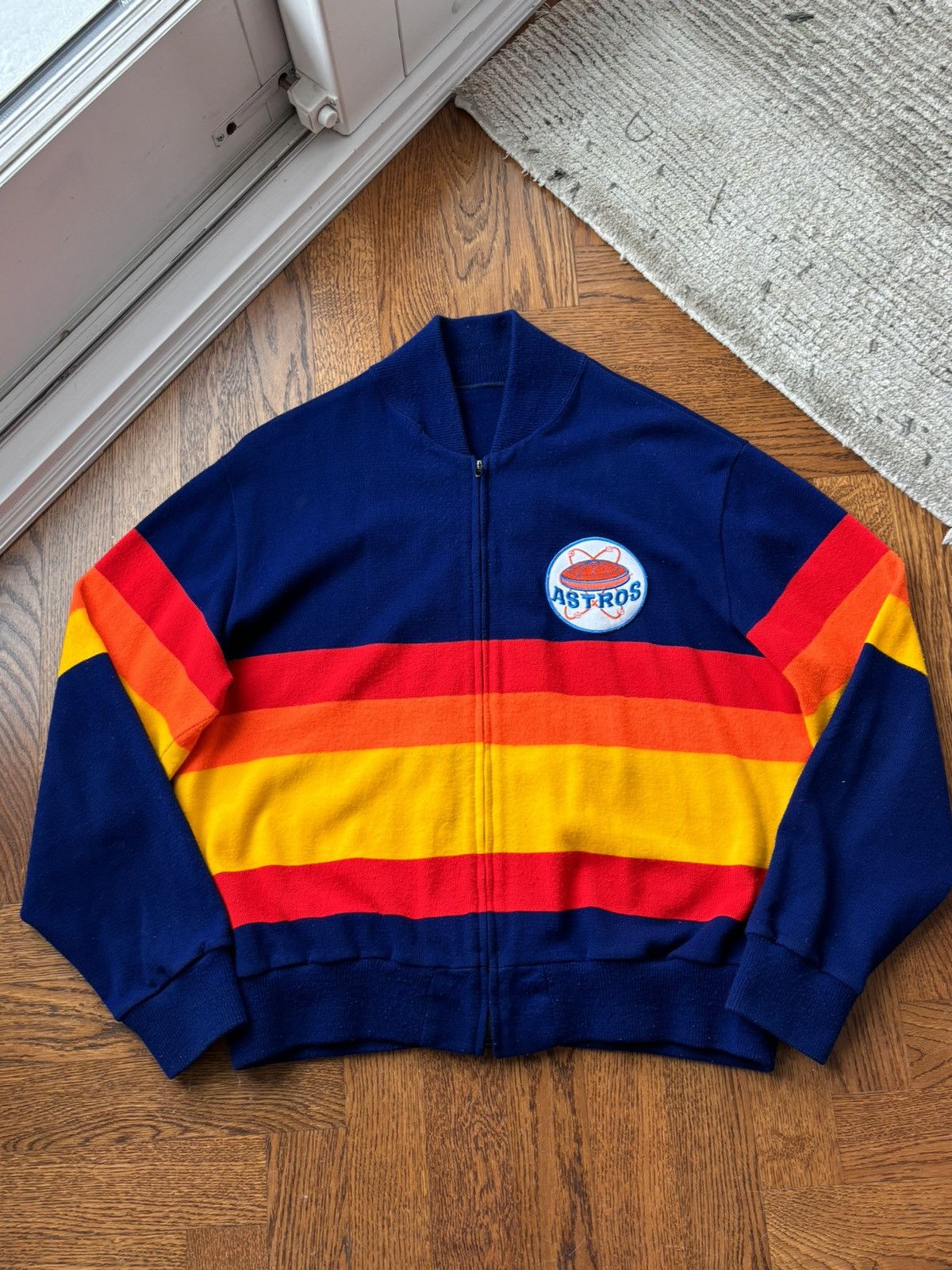 Starter × Vintage 1970s Houston Astros Rainbow Dugout Jacket Vintage Sweater Size US XL / EU 56 / 4 - 17 Thumbnail