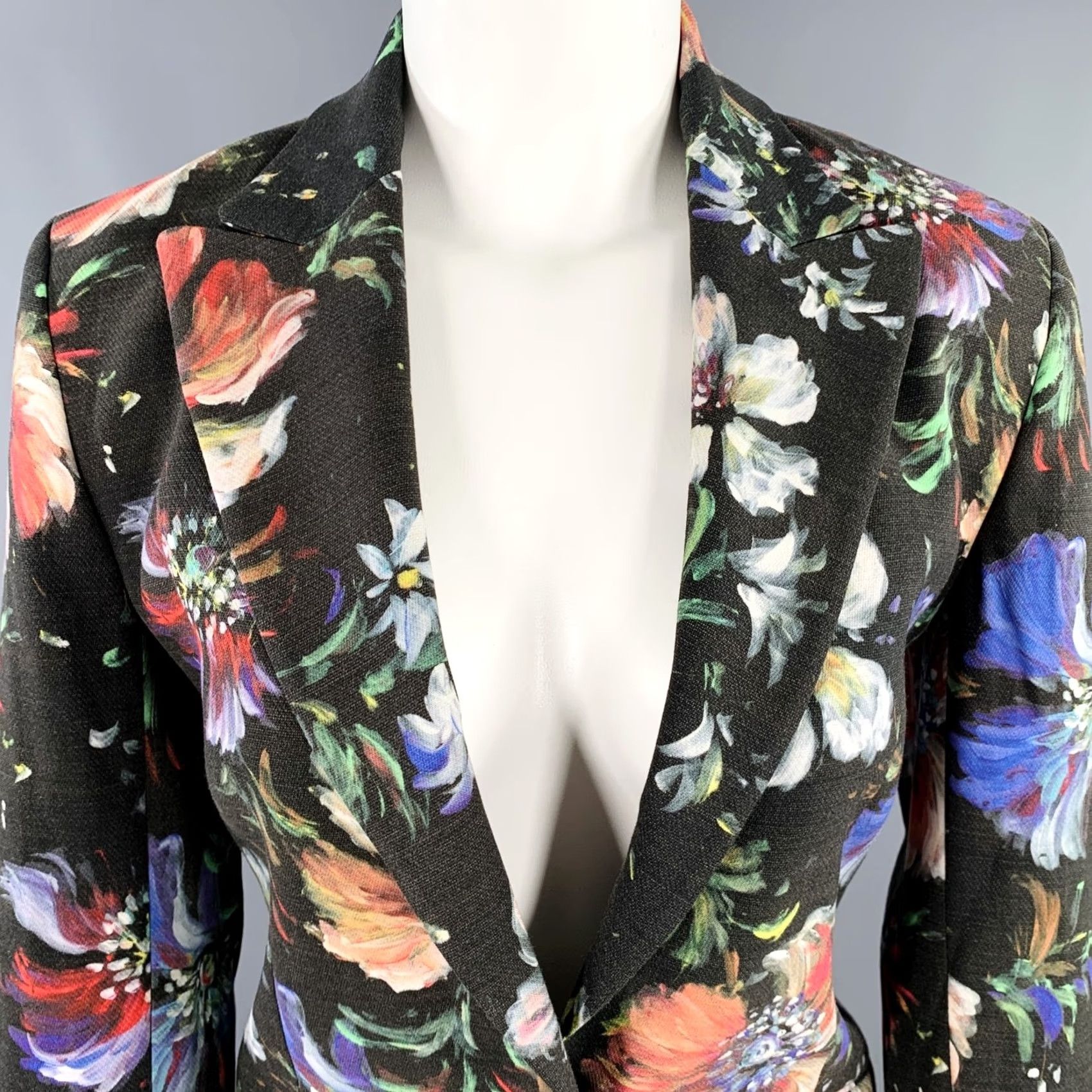 Robert Graham ROBERT GRAHAM Size 4 Black Multi Color Viscose Blend Blazer Women Size S / US 4 / IT 40 - 2 Thumbnail