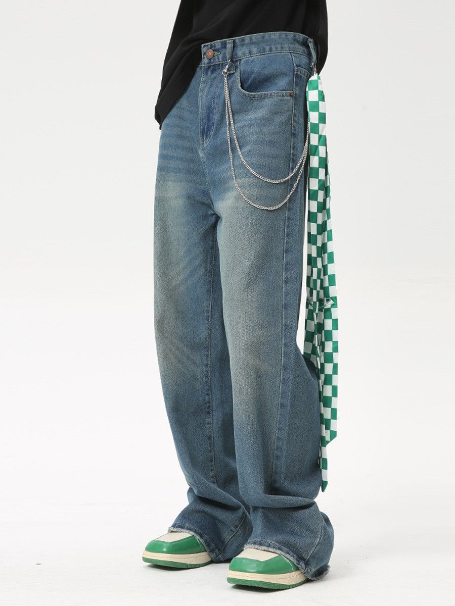 Japanese Brand Retro loose straight leg wide leg jeans Size US 32 / EU 48 - 4 Thumbnail
