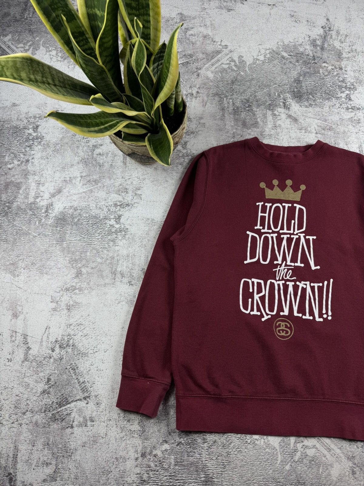 Stussy Stussy Hold Down The Crown Logo Medium Red Skate Rap Hip Hop Sweatshirt Hoodie Size US M / EU 48-50 / 2 - 2 Thumbnail