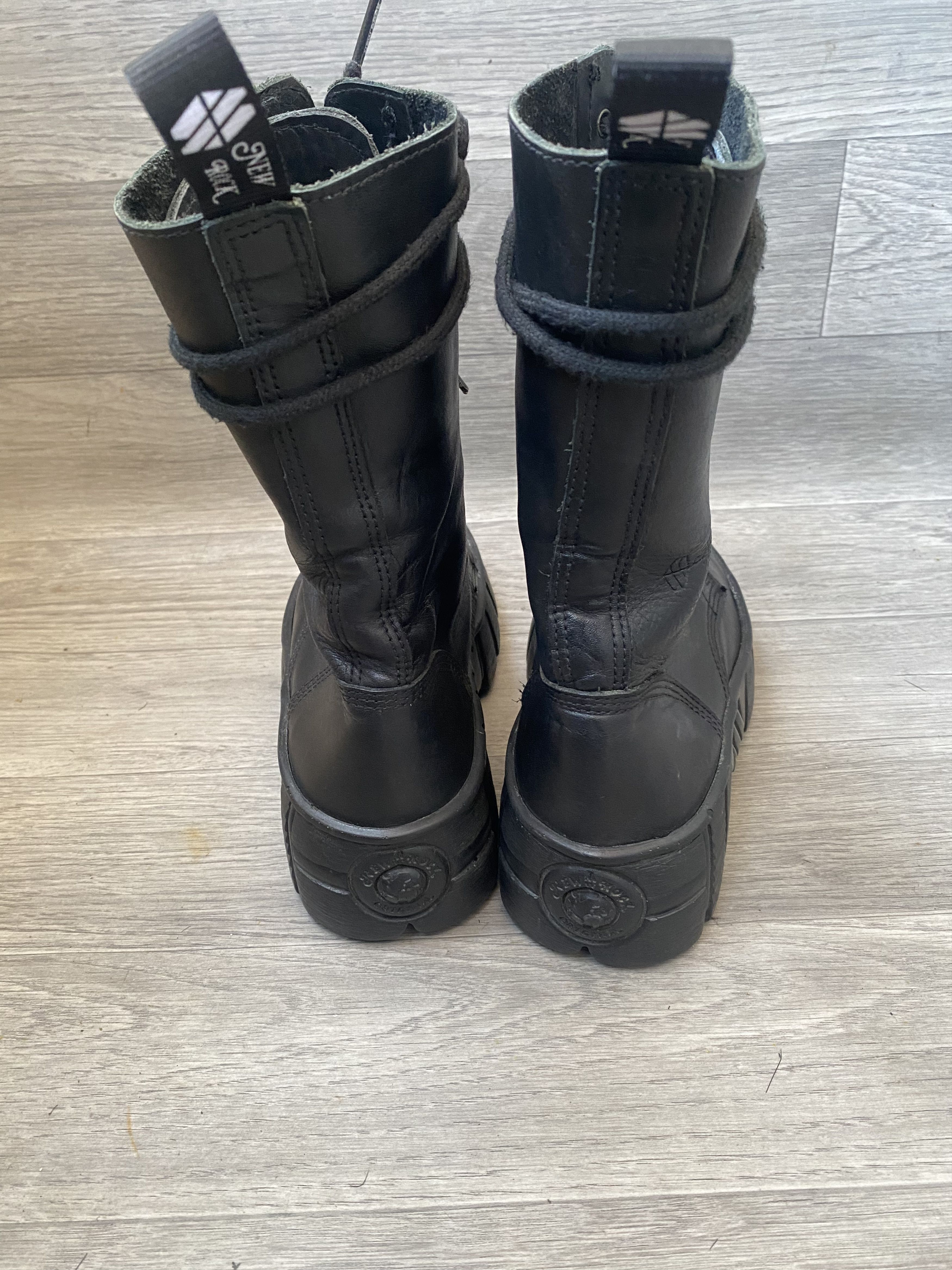 New Rock New rock chunky combat punk leather boots sz 37 Size US 7 / IT 37 - 6 Thumbnail