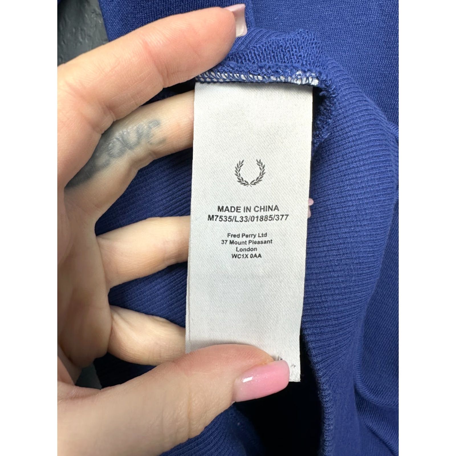 Fred Perry Fred Perry Mens Crew Neck Sweatshirt XL Blue Cotton Logo Sweatshirt Mens Size US XL / EU 56 / 4 - 5 Thumbnail