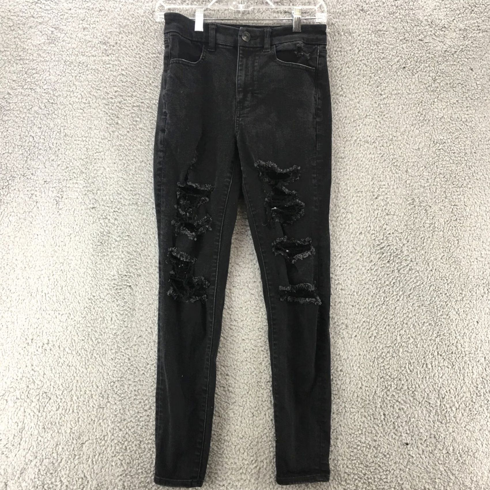 American Eagle Outfitters American Eagle Outfitters Next Level Stretch Skinny Jeans Womens 6 Black Denim Mid Rise Zip Jeans Womens Black Denim Mid Rise Zip Size 28" / US 6 / IT 42 - 2 Thumbnail