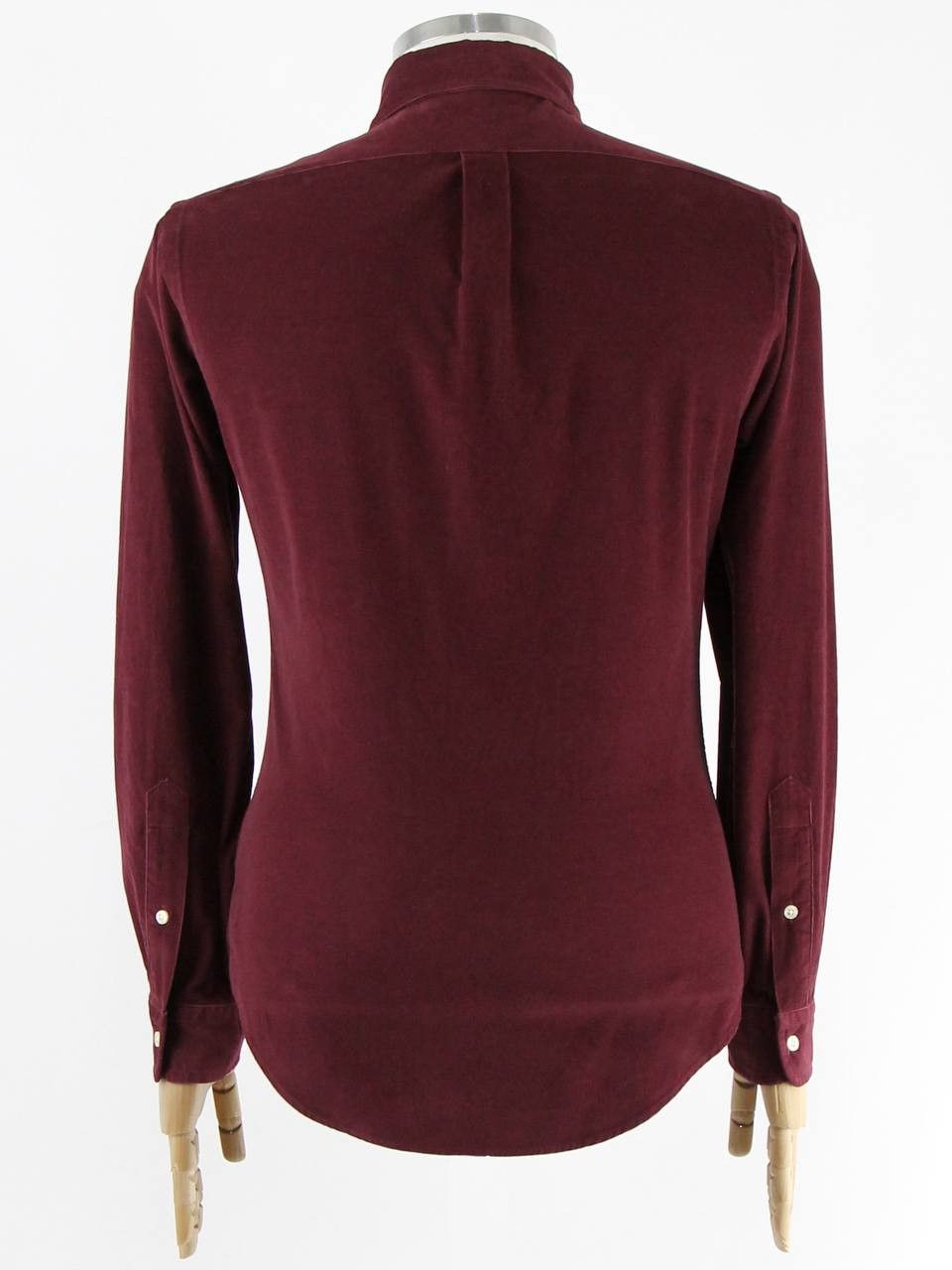 Polo Ralph Lauren POLO RALPH LAUREN Slim burgundy micro velvet shirt Size US S / EU 44-46 / 1 - 3 Thumbnail