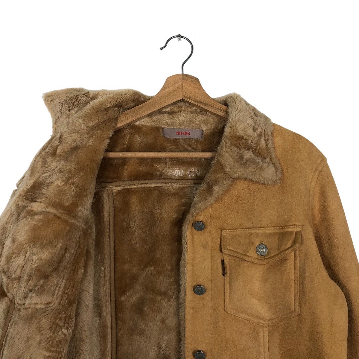 Japanese Brand 🔥Vintage Suede Jacket Mink Fur Lining Pink House Japan Size US L / EU 52-54 / 3 - 10 Thumbnail