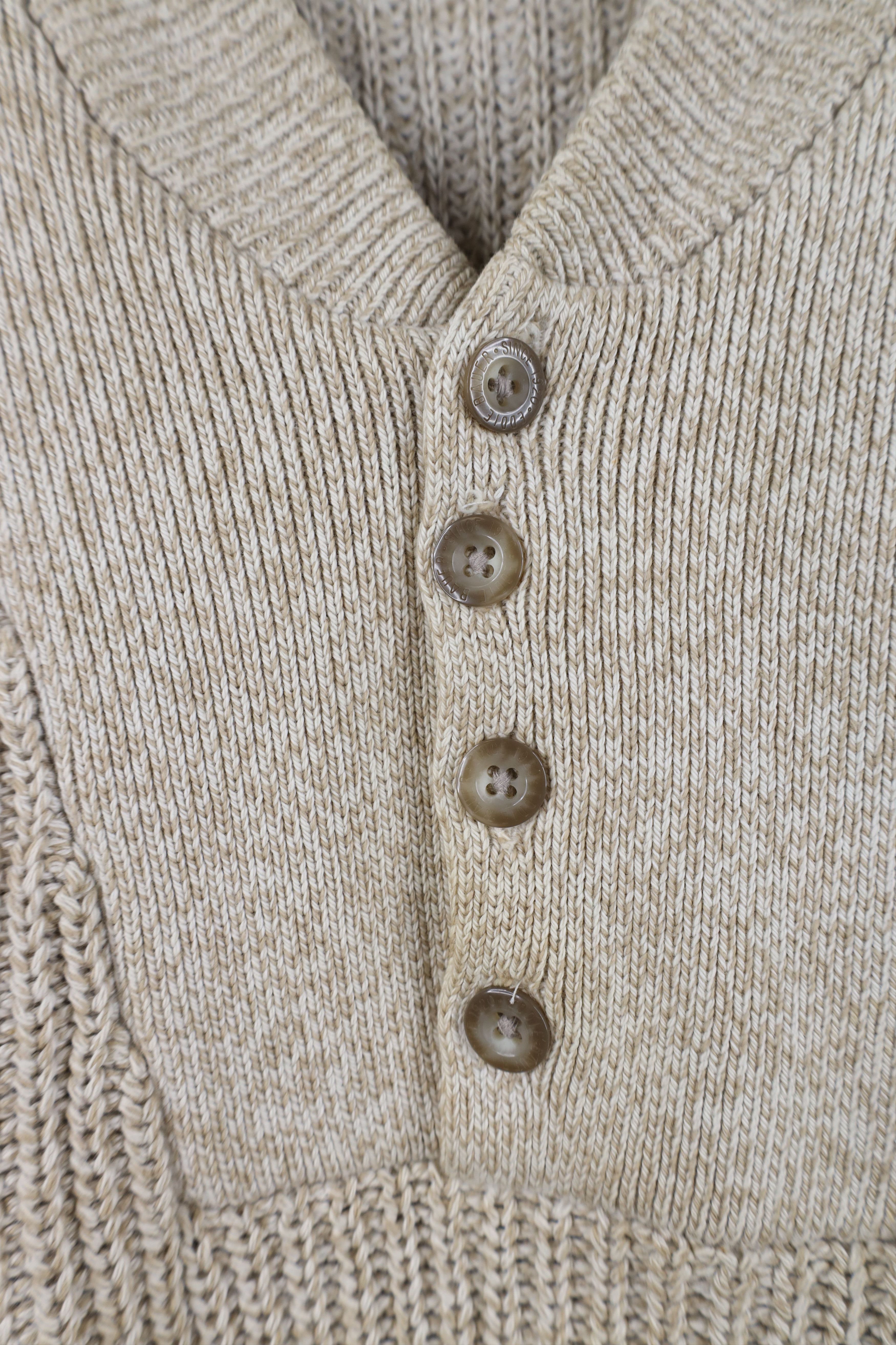 Eddie Bauer Vintage Eddie Bauer Chunky Ribbed Knit Henley Sweater Beige Size US L / EU 52-54 / 3 - 5 Thumbnail