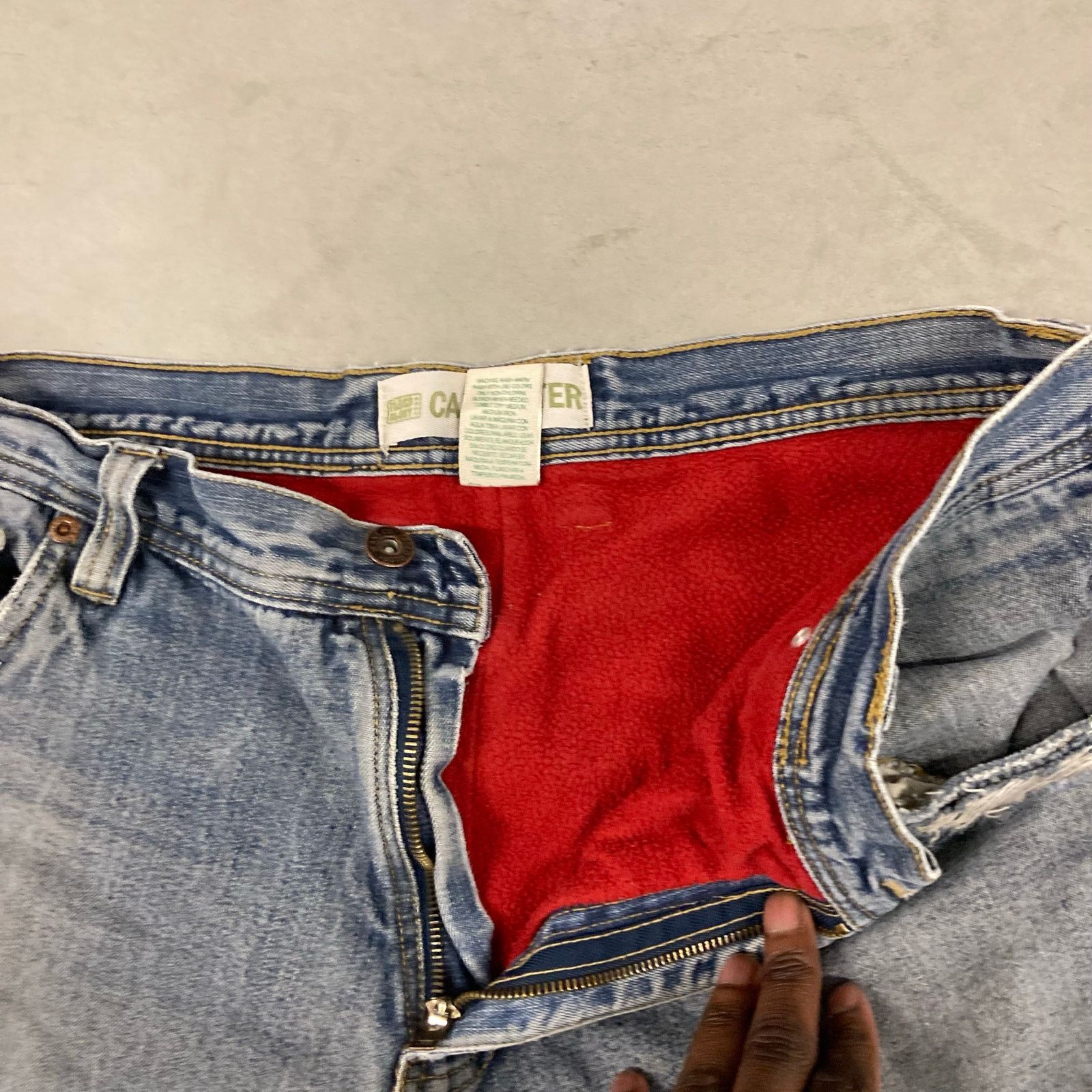 Vintage Baggy Y2K thermal lined patchwork carpenter Jeans 36x32 Size US 36 / EU 52 - 4 Thumbnail