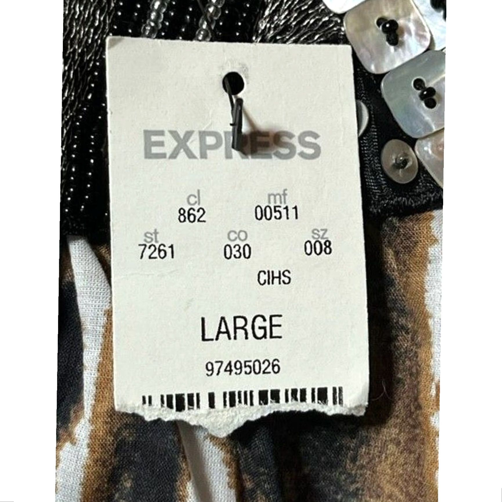 Express Express Statement Top L Built in Necklace Going Out Clubwear Y2K Sequins Glam Shirt Women Size L / US 10 / IT 46 - 4 Thumbnail
