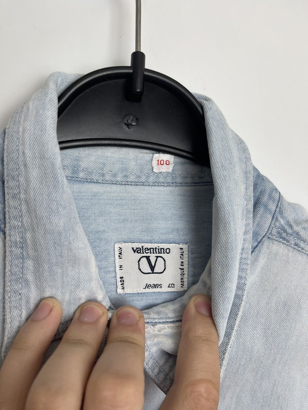 Valentino × Vintage Valentino Black Denim Jeans Shirt XL Size US L / EU 52-54 / 3 - 5 Thumbnail