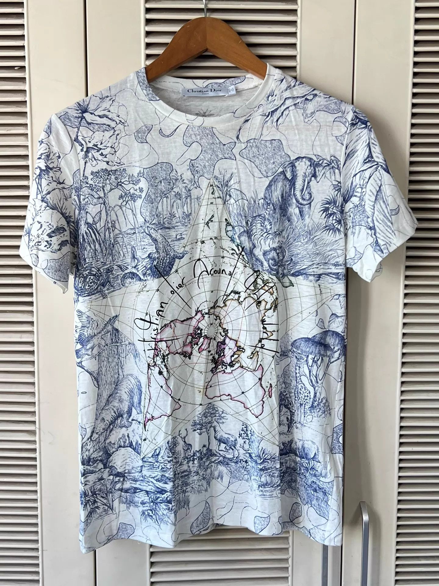 Dior Dior Map Animal Print T - shirt XS CD Bee Back Size XS / US 0-2 / IT 36-38 - 1 Thumbnail