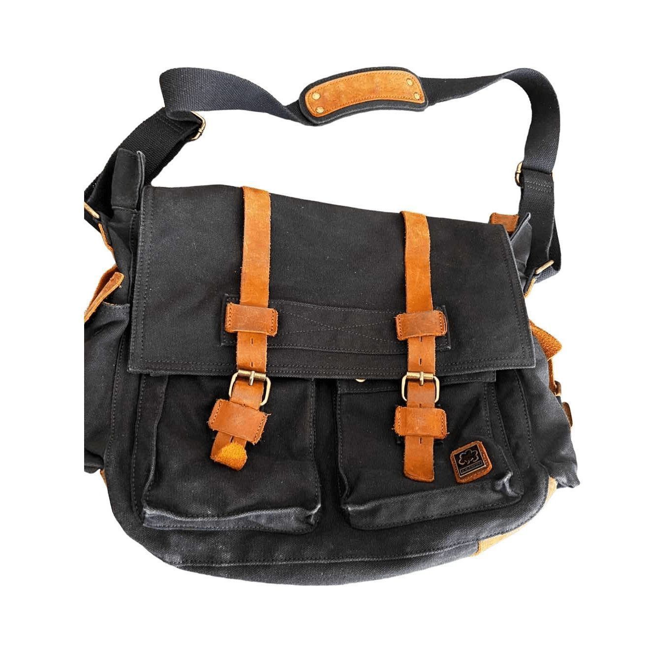 Other SC COTTON Messenger canvas leather backpack bag Size ONE SIZE - 4 Thumbnail