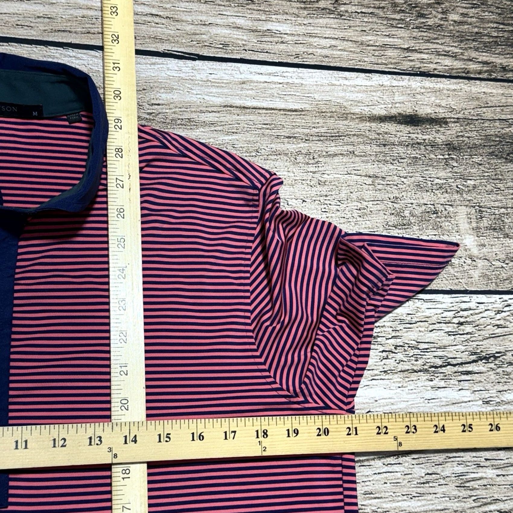 Vintage Greyson Polo Shirt Mens M Pink Blue Striped Wolf Logo Golf Club Stretch Shirt Size US M / EU 48-50 / 2 - 7 Thumbnail