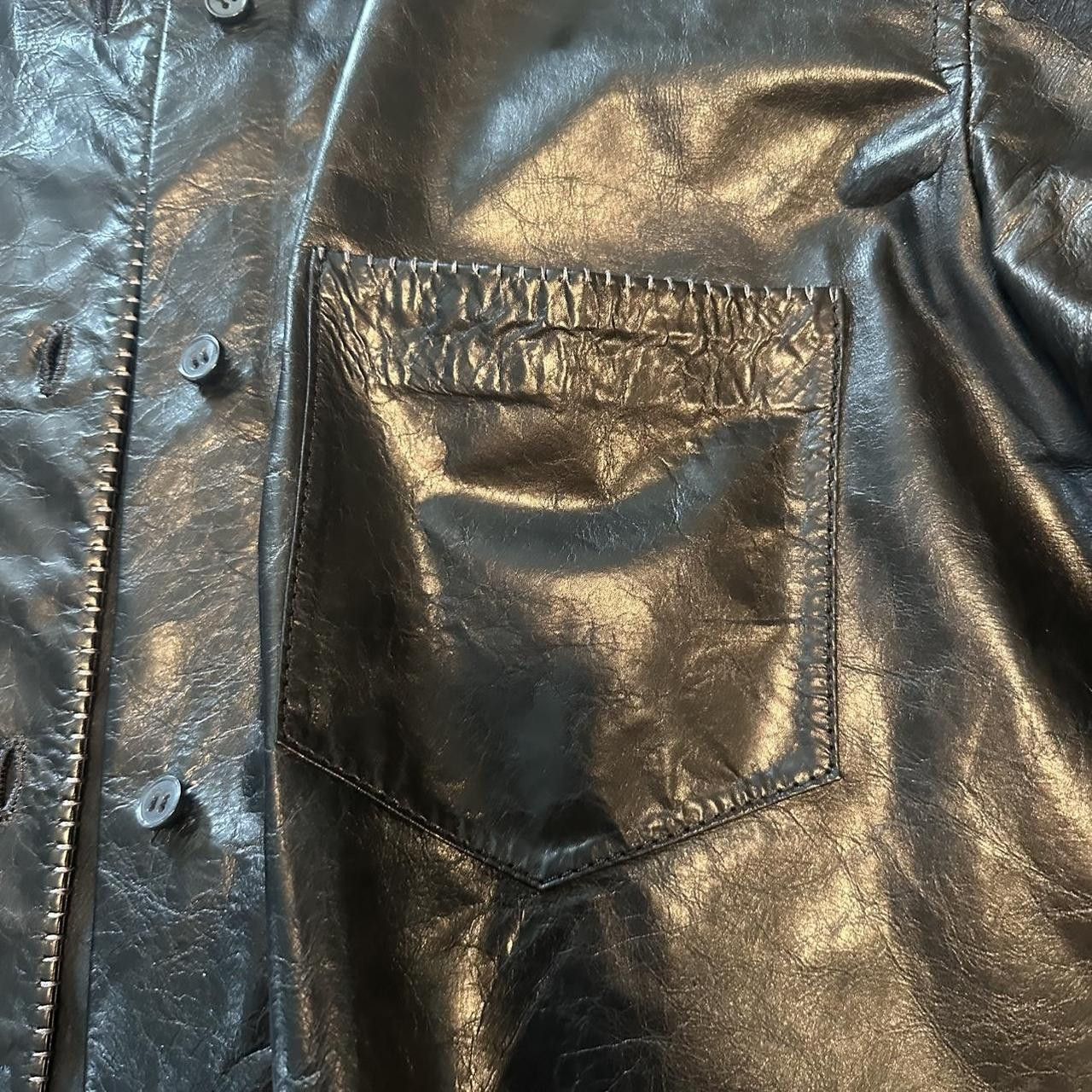 Acne Studios Acne studios whipstiched leather shirt Size S / US 4 / IT 40 - 6 Thumbnail