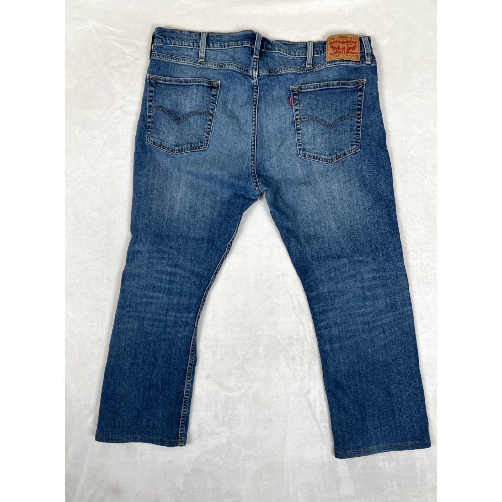 Levi's Levi's 513 Jeans Mens 40x27 Blue Denim Straight Leg Classic Medium Wash Size US 40 / EU 56 - 6 Thumbnail