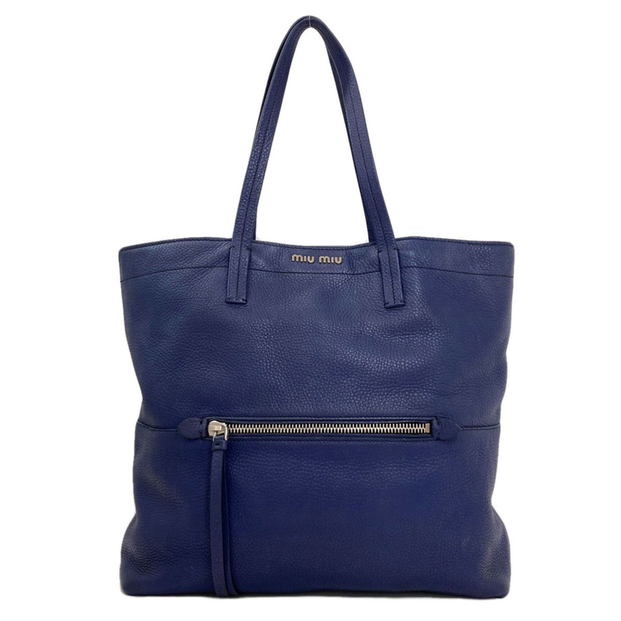 Miu Miu Miu Miu Miu Logo Tote Bag, Calfskin, Women's MIUMIU Size ONE SIZE - 1 Thumbnail