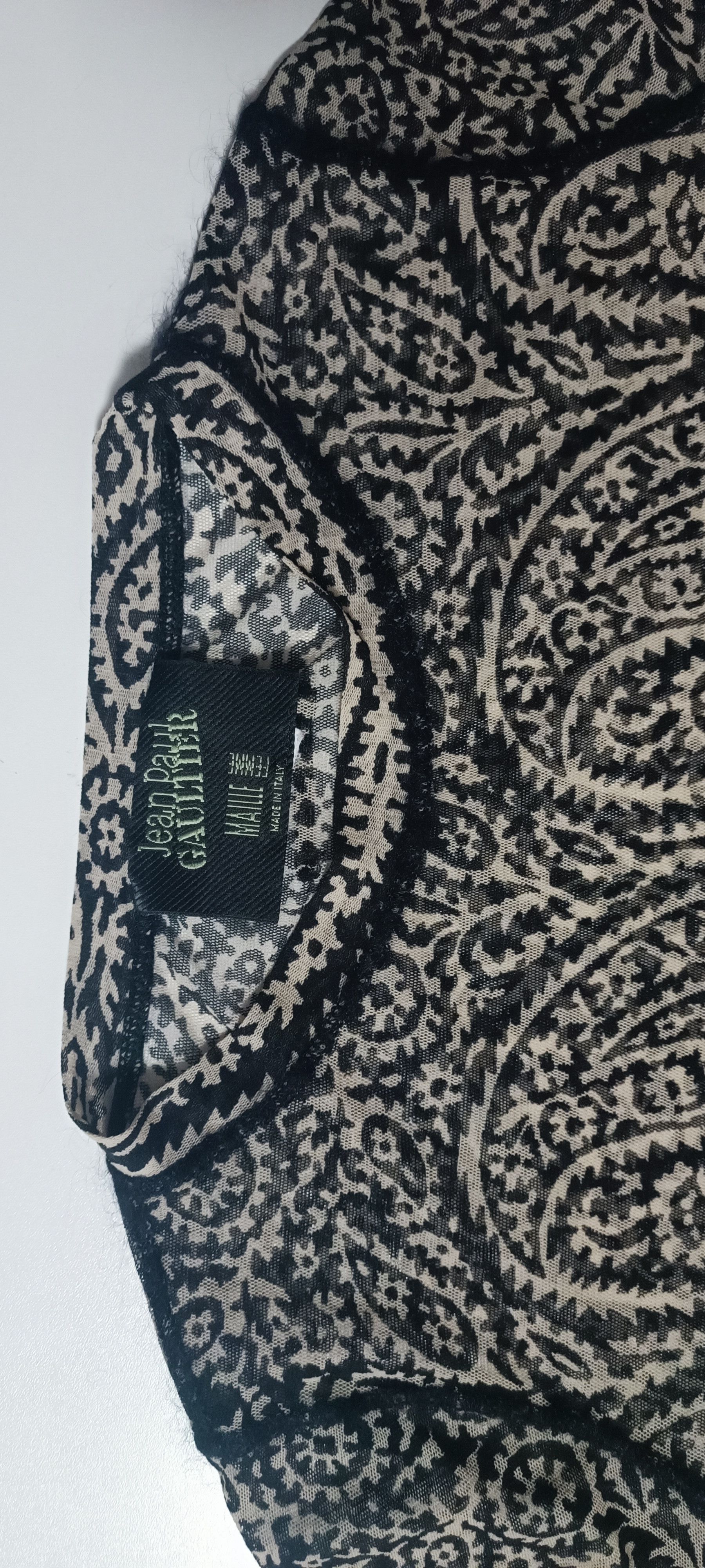 Jean Paul Gaultier 90's - Floral and paisley motifs mesh top Size M / US 6-8 / IT 42-44 - 2 Thumbnail