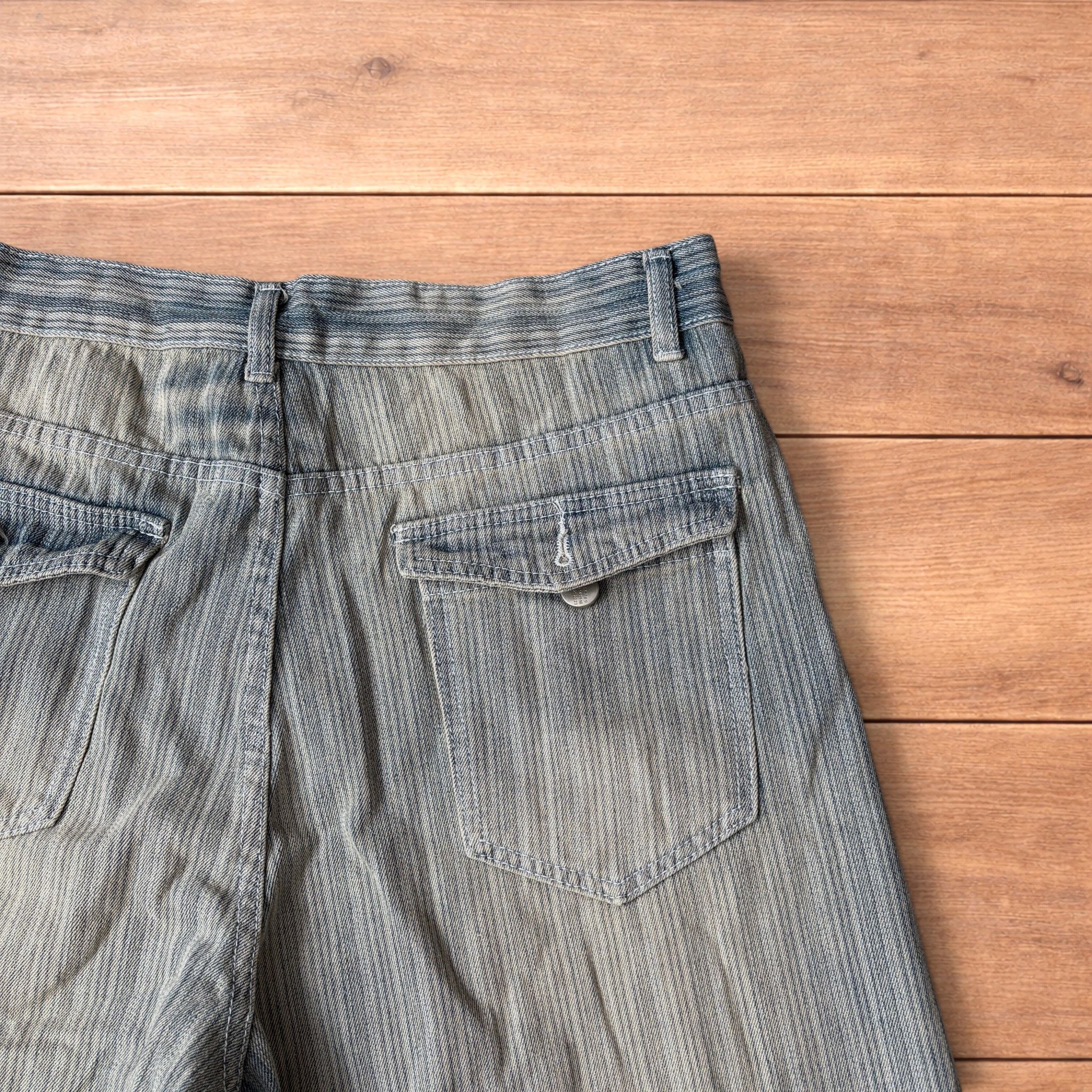 Japanese Brand Super baggy wide striped denim shorts jorts in light blue. Size US 36 / EU 52 - 4 Thumbnail