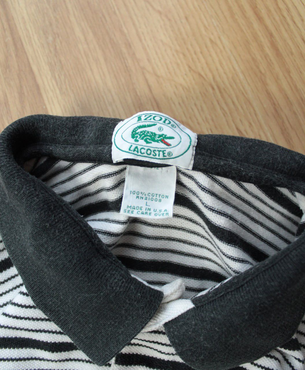 Lacoste 🔥 90s RARE Lacoste x Izod Vintage Striped Polo T Shirt USA Size US L / EU 52-54 / 3 - 3 Thumbnail