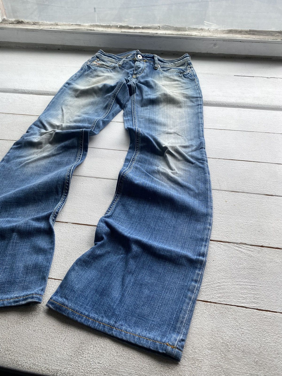 Diesel × Vintage 🔥Punk Opium Diesel Gothic Flared Womens Jeans emo goth rare Size 29" - 2 Thumbnail