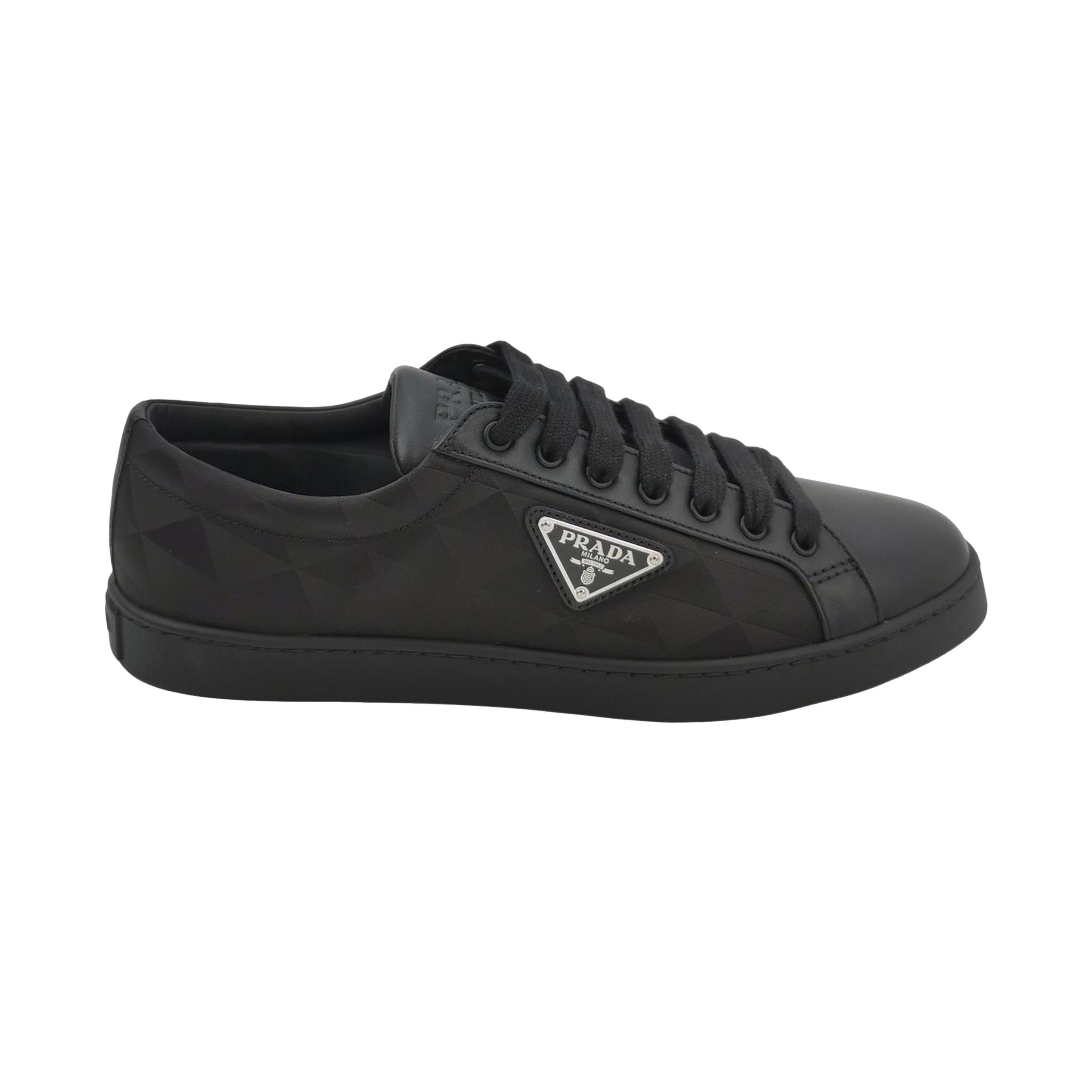 Prada Prada Triangle Logo Leather Nylon Sneakers 7 Size US 7 / EU 40 - 1 Thumbnail