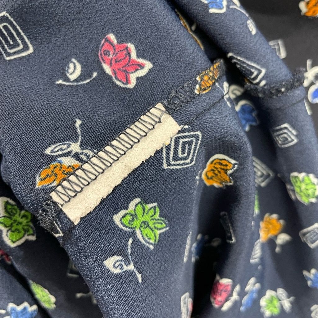 Vintage VTG Eaton Essentials Navy Floral Short Sleeve Crepe Dress 8 Size M / US 6-8 / IT 42-44 - 7 Thumbnail
